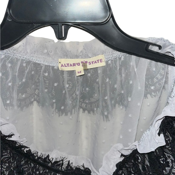 Altar’d State Lavender/Black Blouse (M) - Picture 3 of 4
